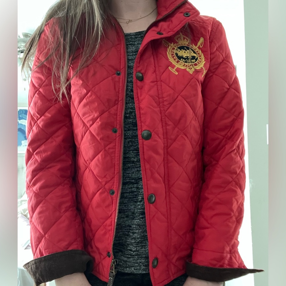 Ralph Lauren Sport Ladies Quilted Jacket Coat Crest Logo